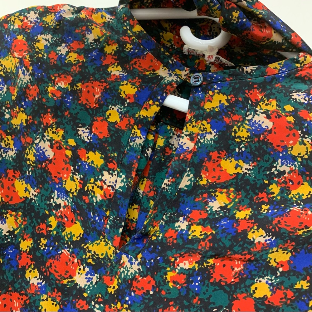 Vintage St Laurent Rive Gauche Print Silk Blouse - Picture 6 of 9